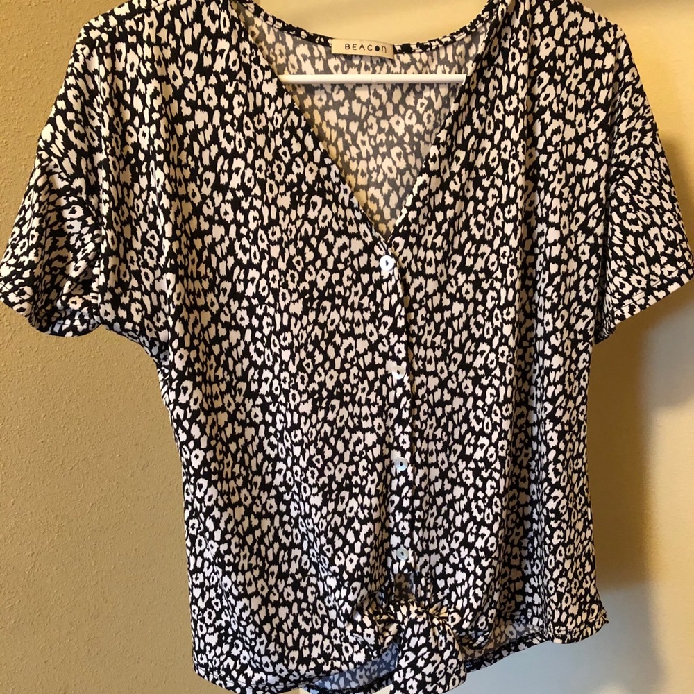 Cheetah Black and White Beacon Blouse